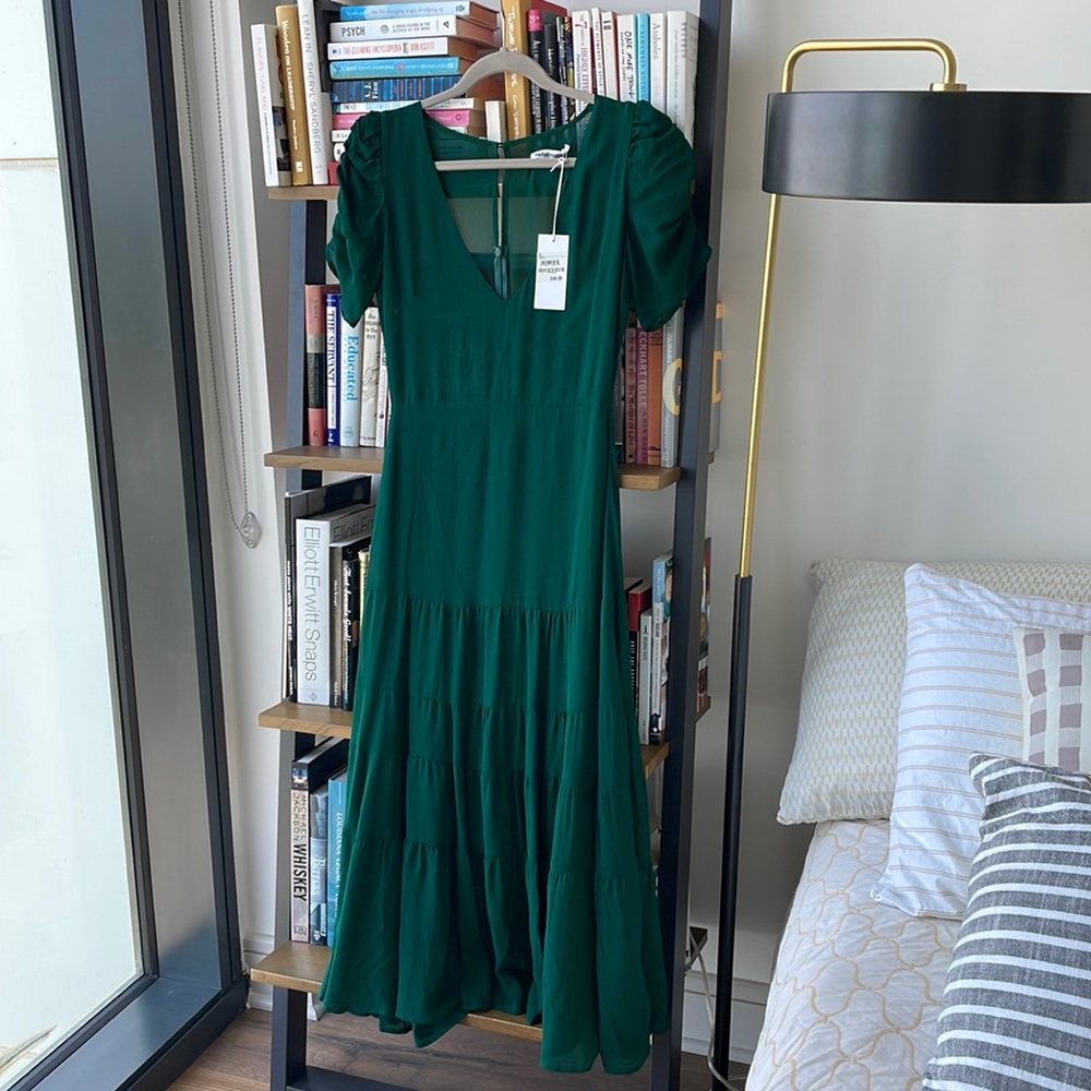 Reformation NWT Emerald Green Cosa Dress